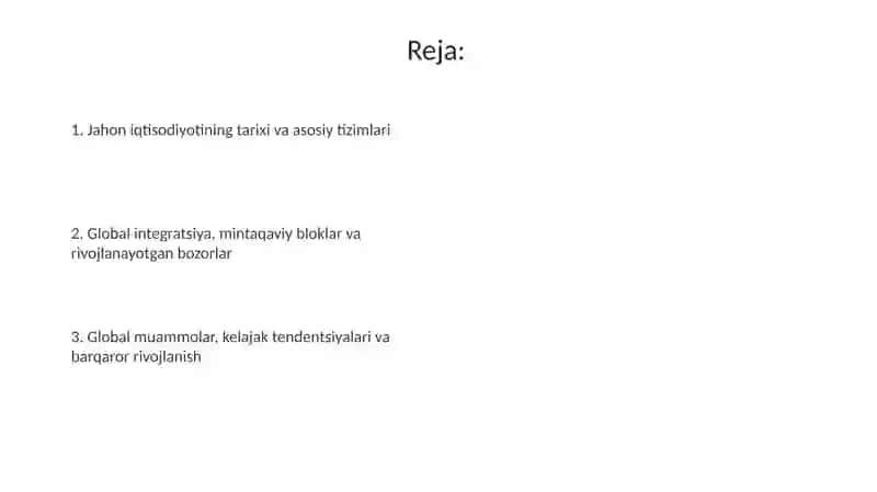 Jahon iqtisodiyoti 2