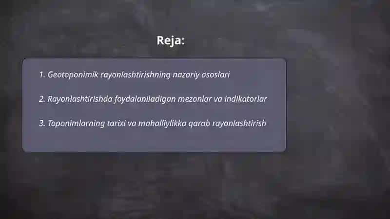 Geotoponimik rayonlashtirish masalalari 2