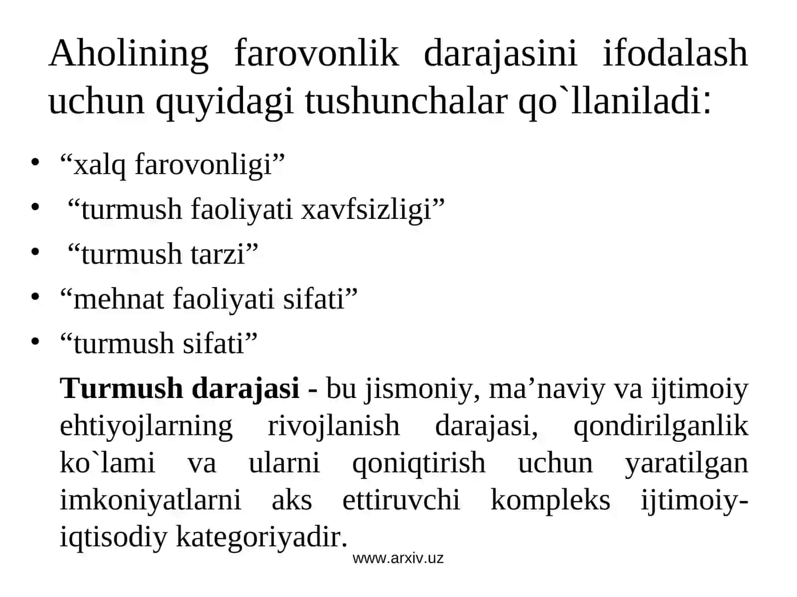 AHОLINING TURMUSH DARAJASI VA FARОVОNLIGI 2