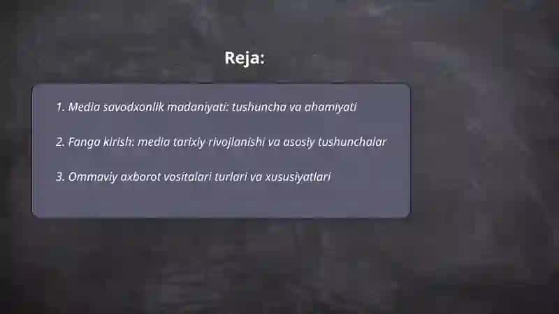 Media savodxonlik madaniyati 2