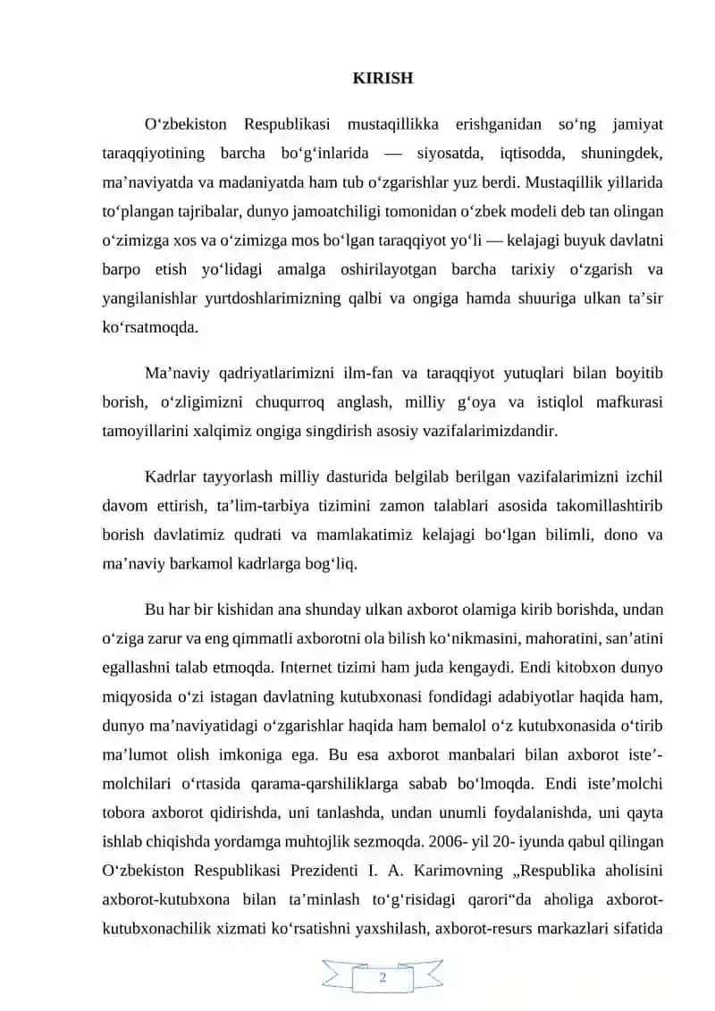 Turli tipdagi kutubxonalar bibliografiya ishining  tashkiliy – funktsional  tuzilishi 2