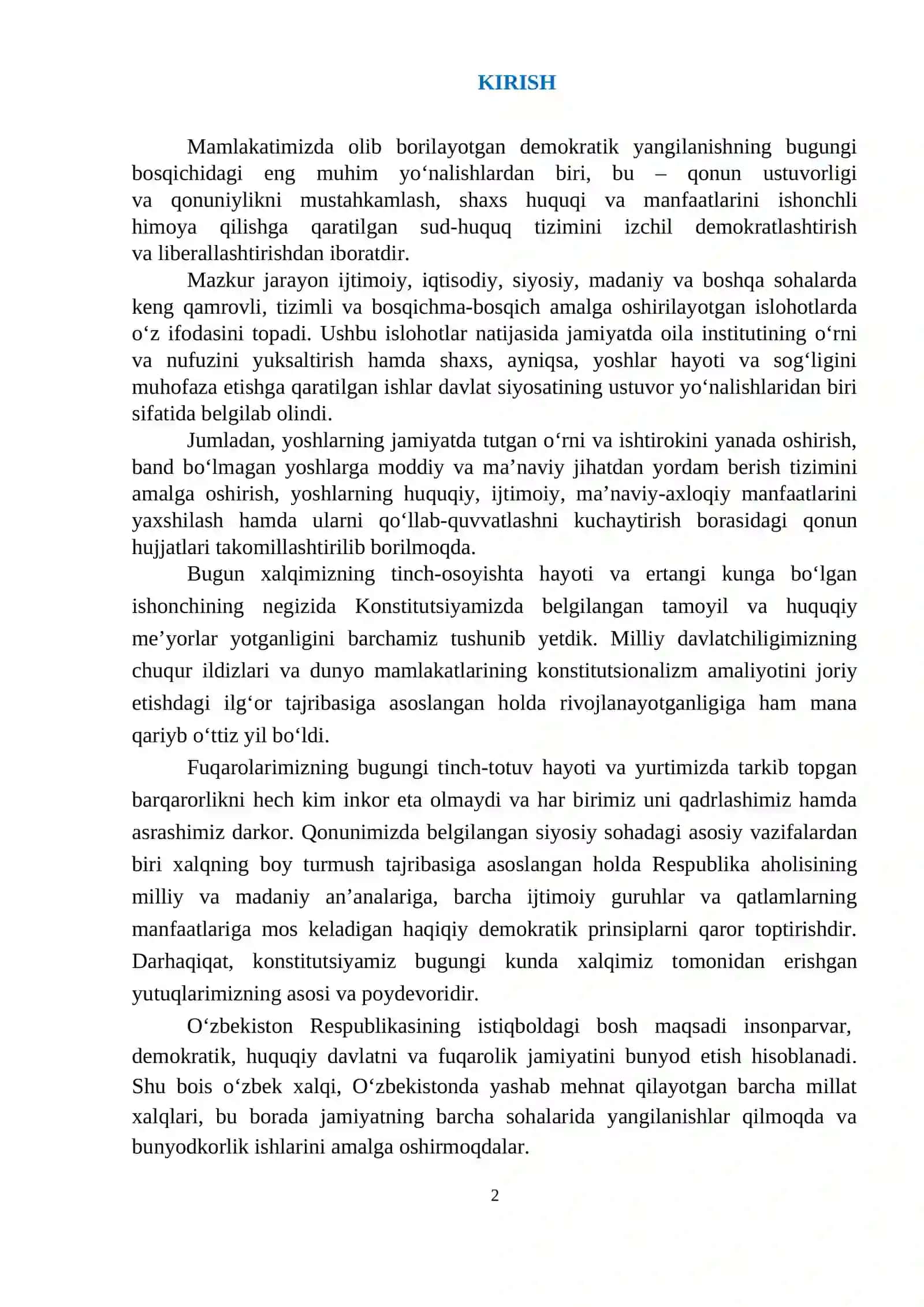 Mustaqillik darsi mavzulari 2
