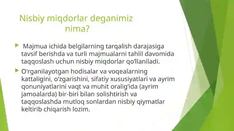 Nisbiy miqdorlar, ularning tibbiyotda qoʻllanilishi 2