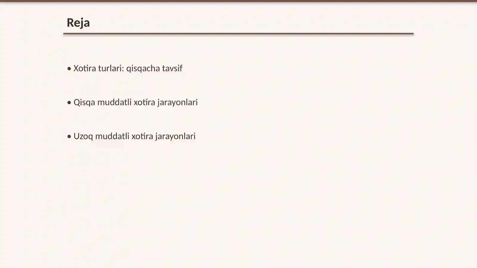 Xotira turlari va uning jarayonlari 2