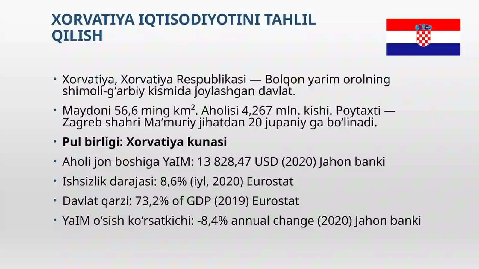 Xorvatiya Iqtisodiyotini tahlil qilish 2