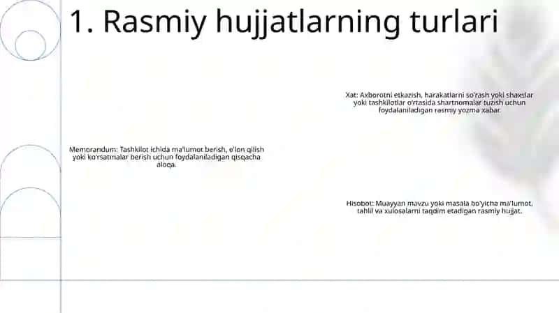 Rasmiy Hujjat Turlari Xizmat Yozishmalari 2
