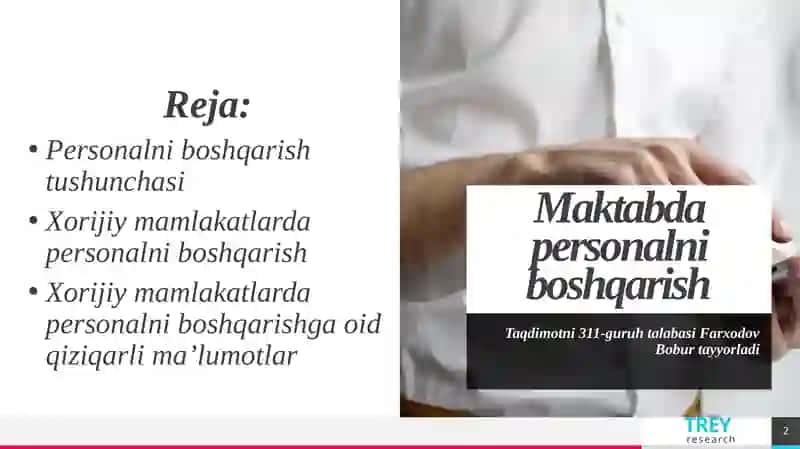 Personalni boshqarishning ko’rinishlari 2