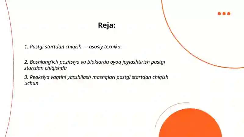 Pastgi startdan chiqish 2