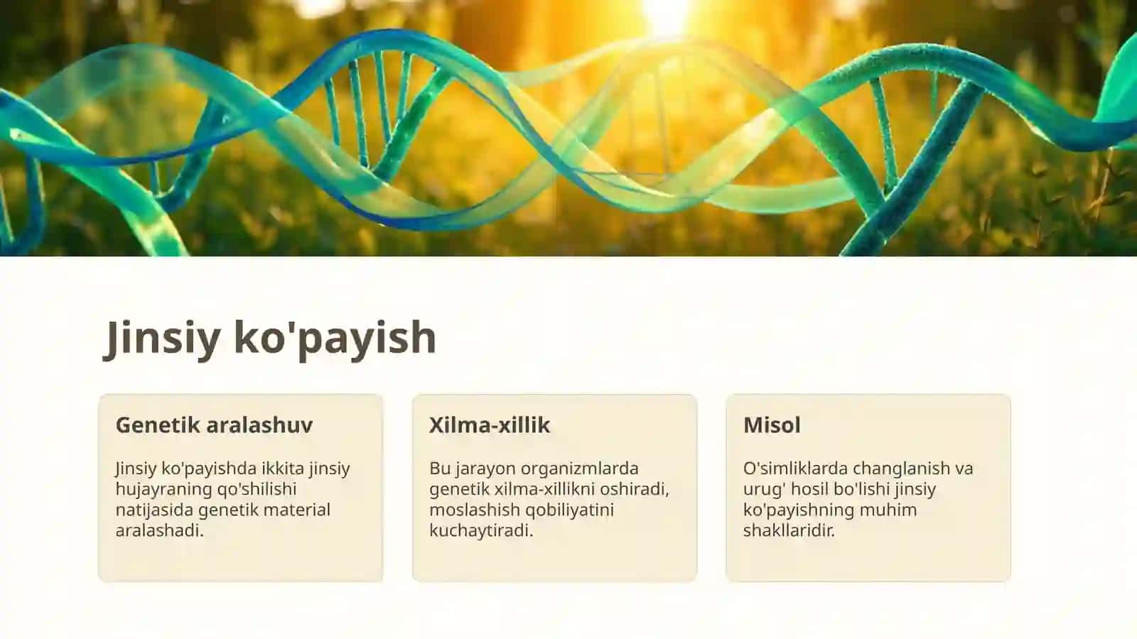 Ko'payishning biologik ahamiyati 2