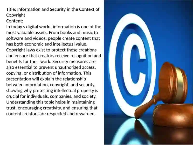 Information and Security in the Context of Copyright 2