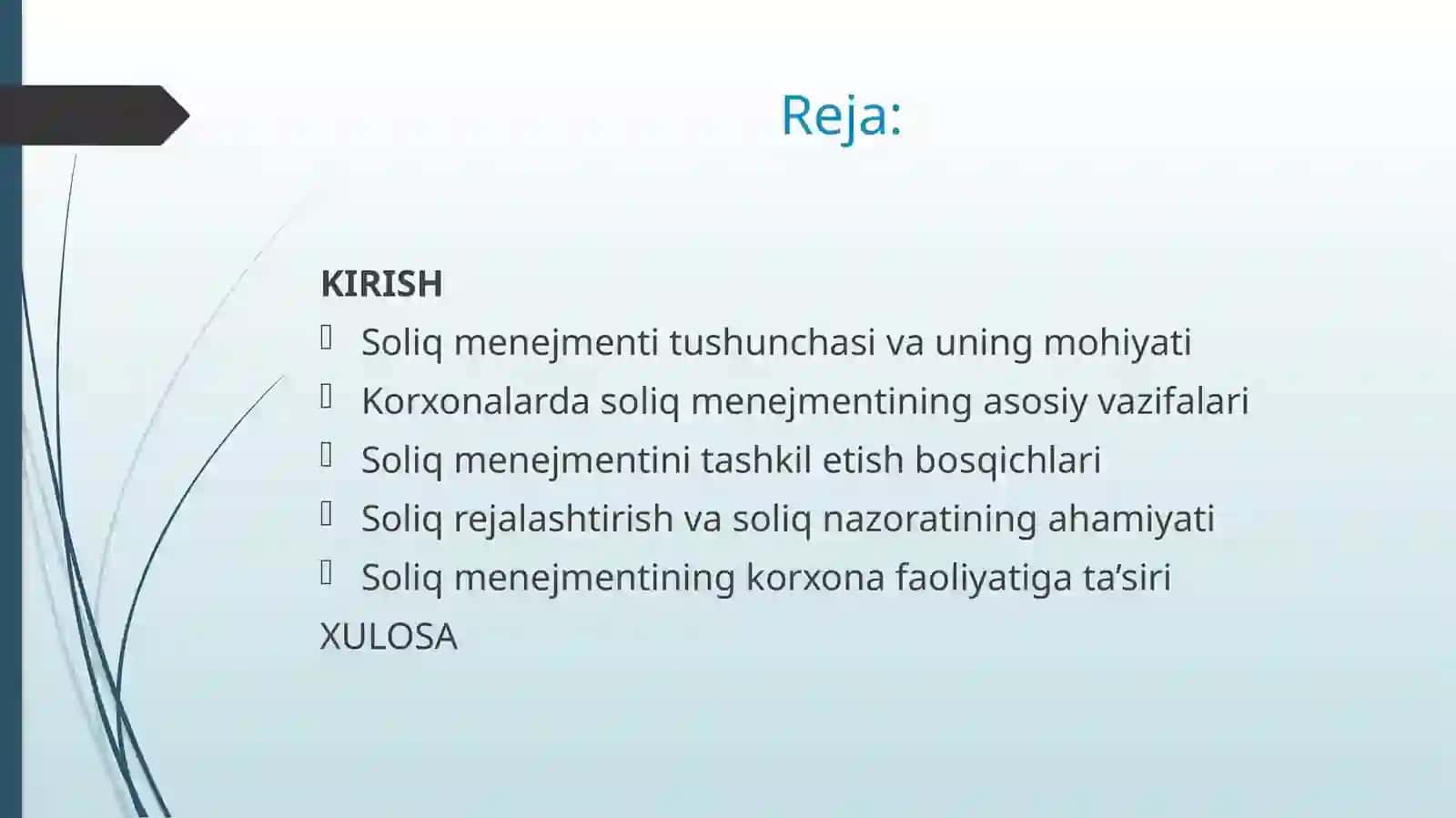 Korxonalarda soliq menejmentini tashkil etish 2
