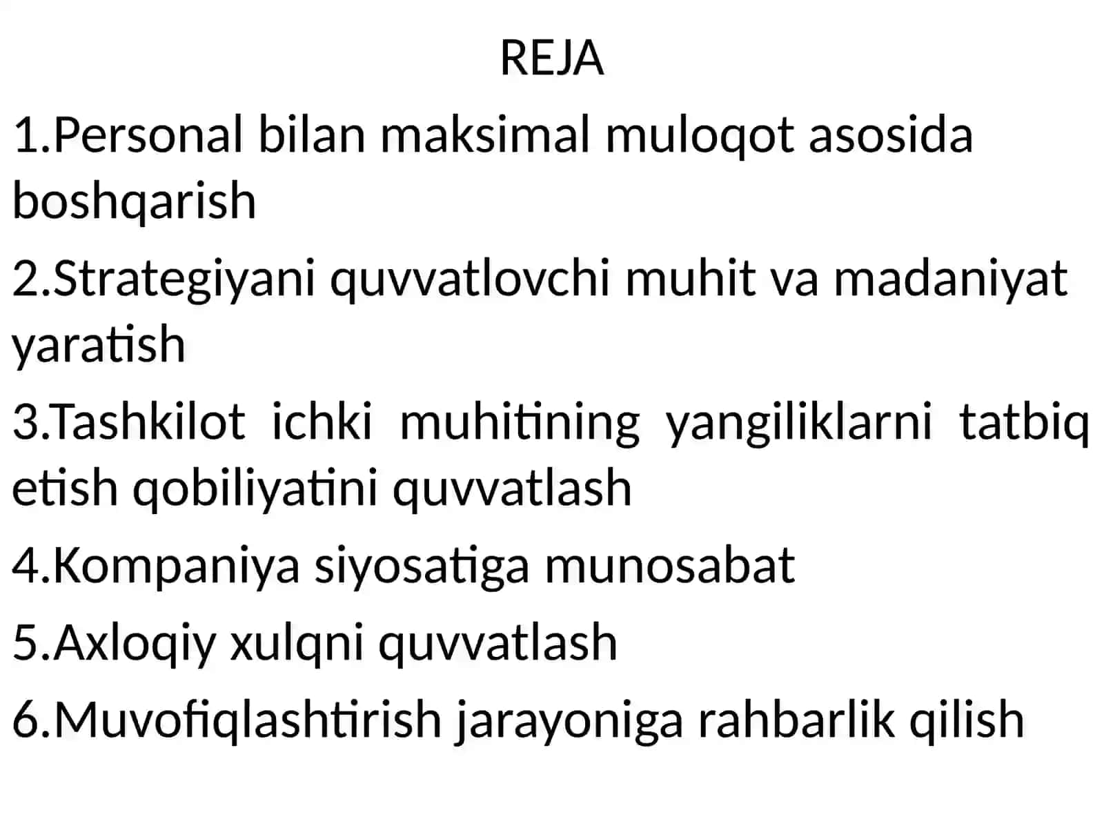 STRATEGIK YETAKCHILIKNI TA’MINLASH 2