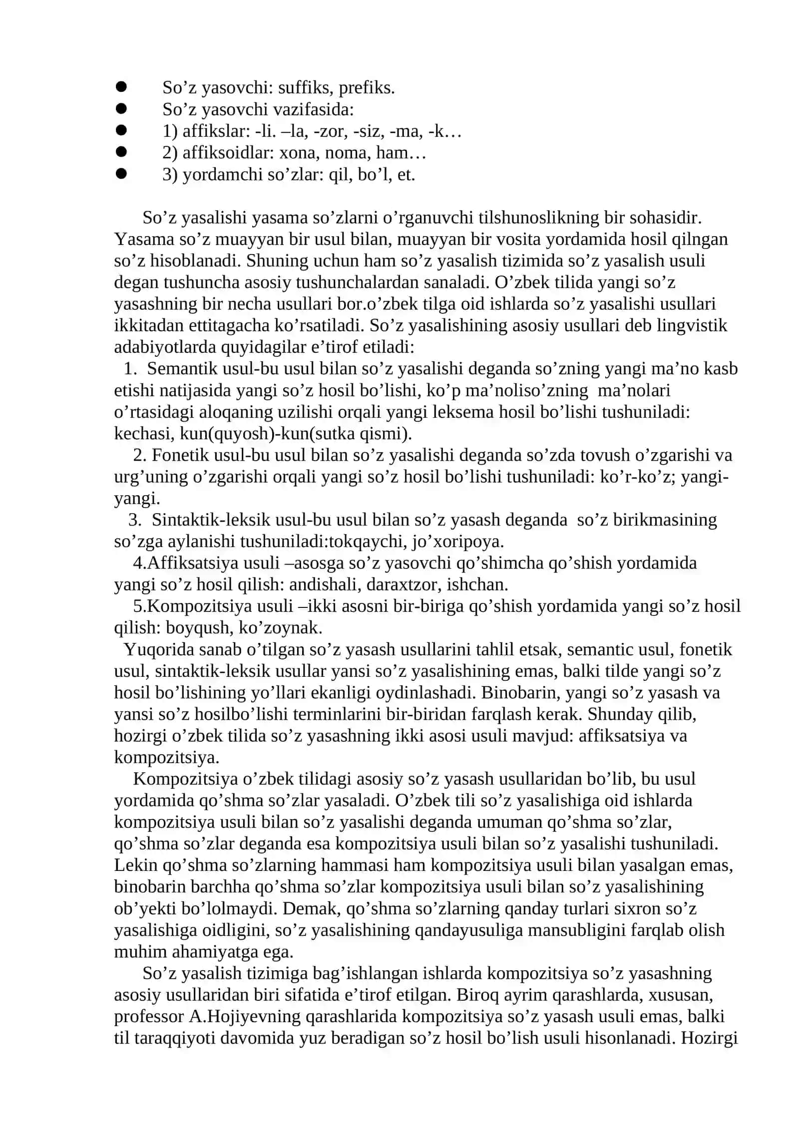 O’zbek tili derivatsiyasi 2