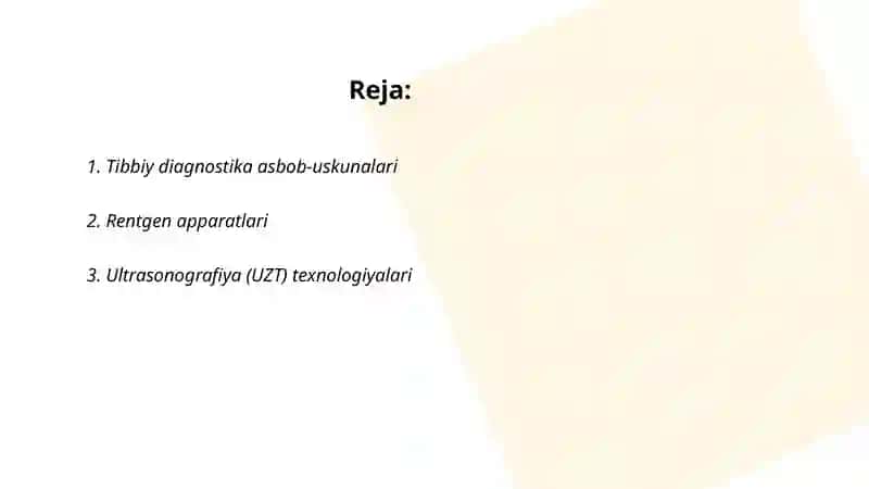 Tibbiy diagnostika asbob-uskunalari 2