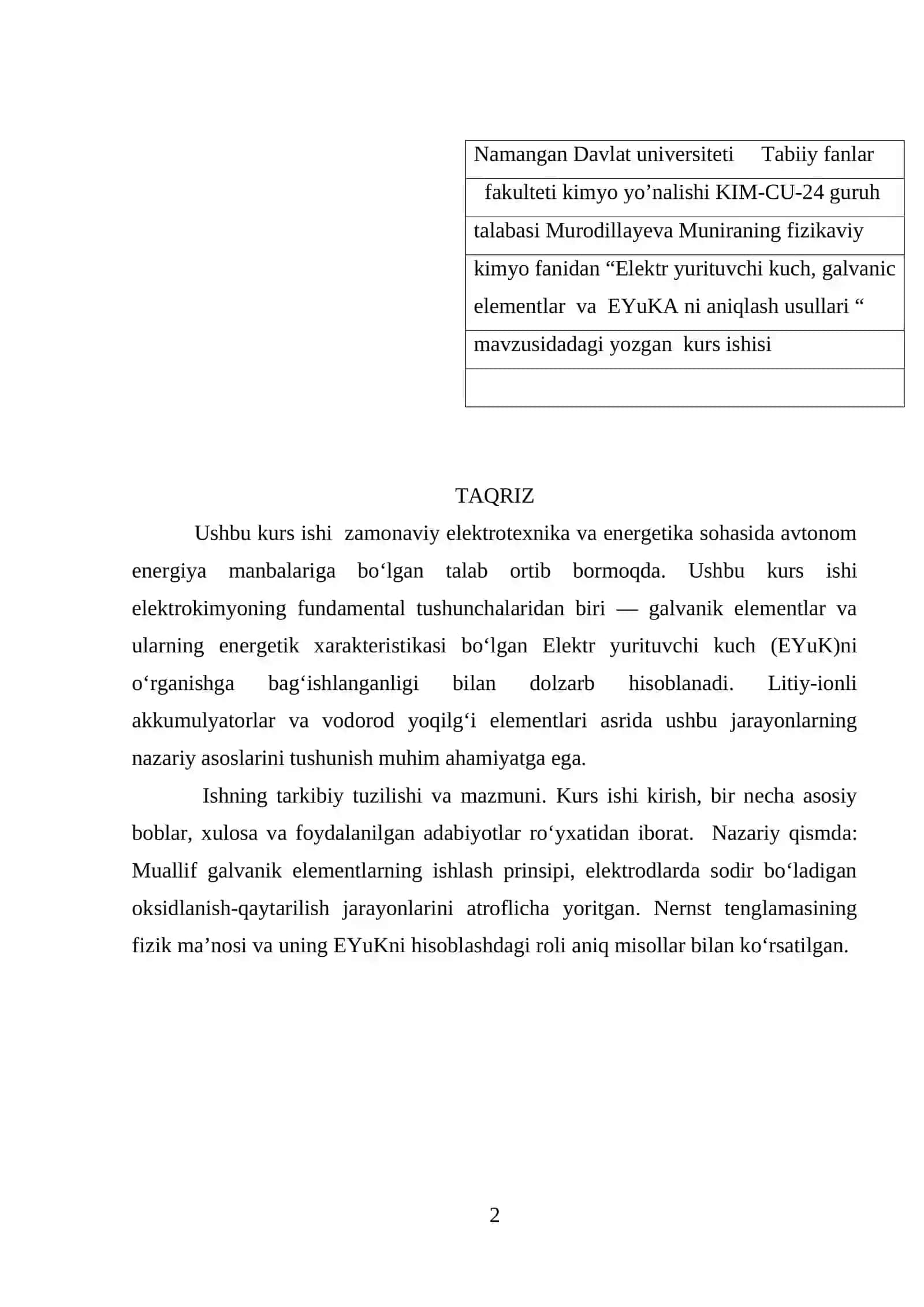 Elektr yurituvchi kuch.Galvanik elementlar. Elektr yurituvchi kuchni anqlash usullari 2
