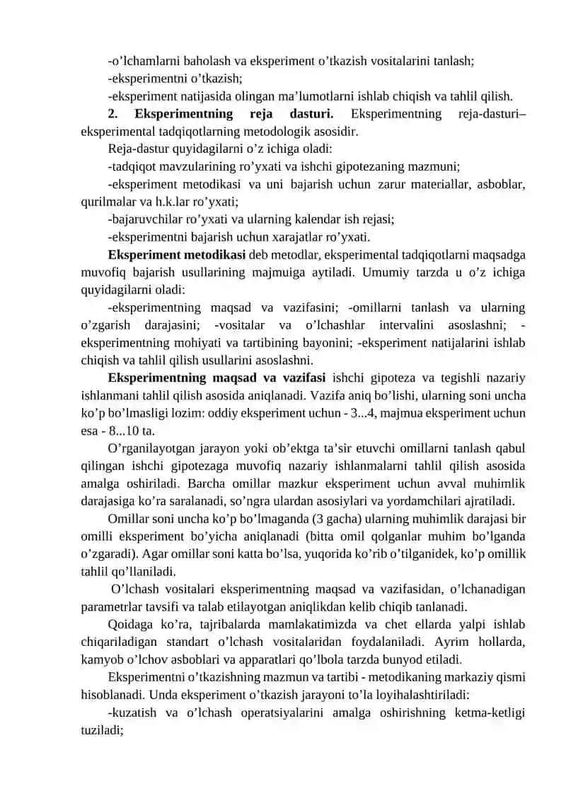 MА’RUZА: EKSPЕRIMЕNTАL TАDQIQОTLАR 2
