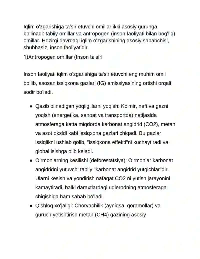 Iqlim o’zgarishi va ekologik moslashuvlar 2