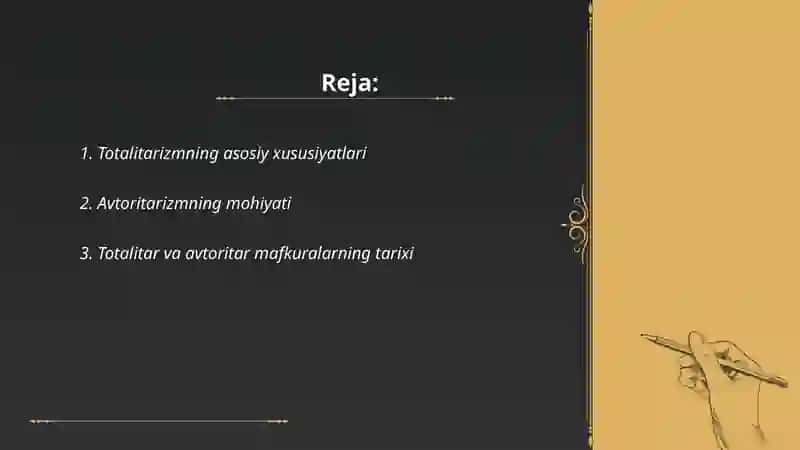 Totalitar - avtoritar mafkuralar mohiyati va vujudga kelish sabablari 2