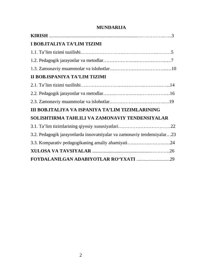ITALIYA VA ISPANIYA TA’LIM TIZIMI 2