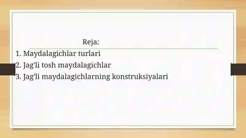 Zamonaviy gidravlik uzatmali maydalagichlar. 2