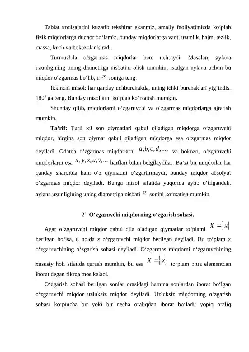 Funksiya tushunchasi 2