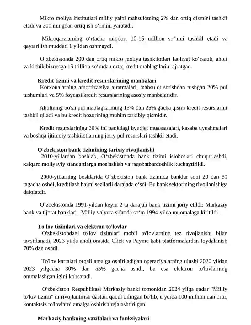O‘zbekiston Respublikasining bank tizimi 2