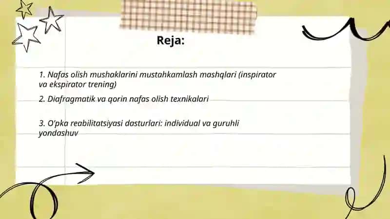 Nafas olish tizimi kasalliklarida reabilatsiya usullari 2