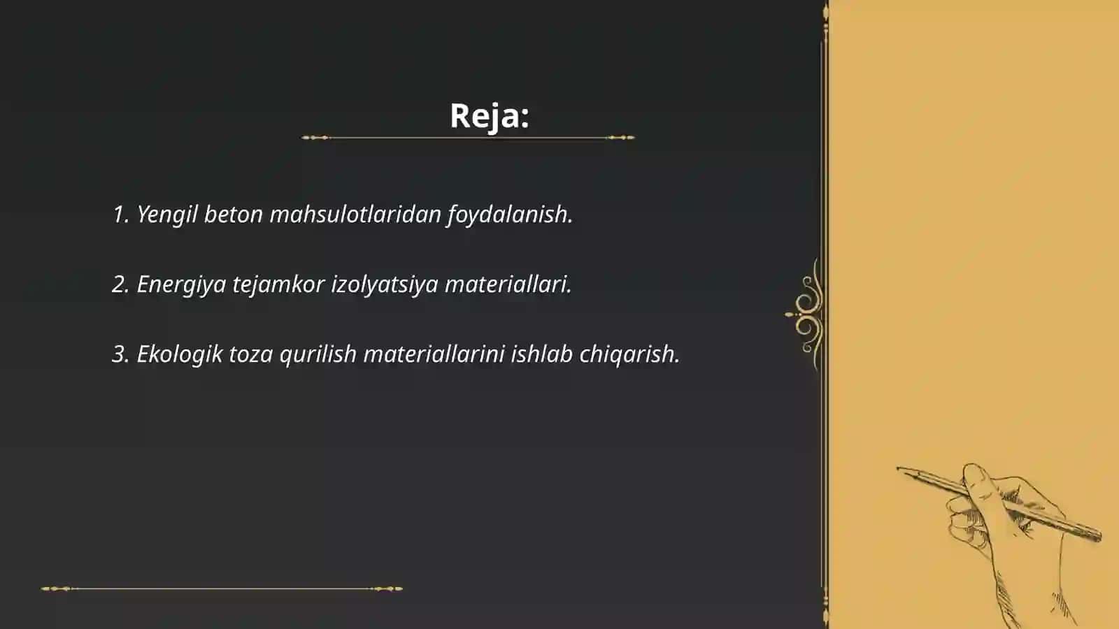 Qurilish ishlab chiqarishida istiqbolli qurilish materiallarini tadbiq etish va takomillashtirish yo'nalishlari 2