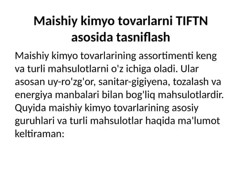 Maishiy kimyo tovarlari 2