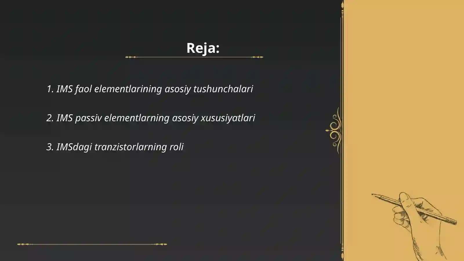 IMS aktiv va passiv elementlari 2