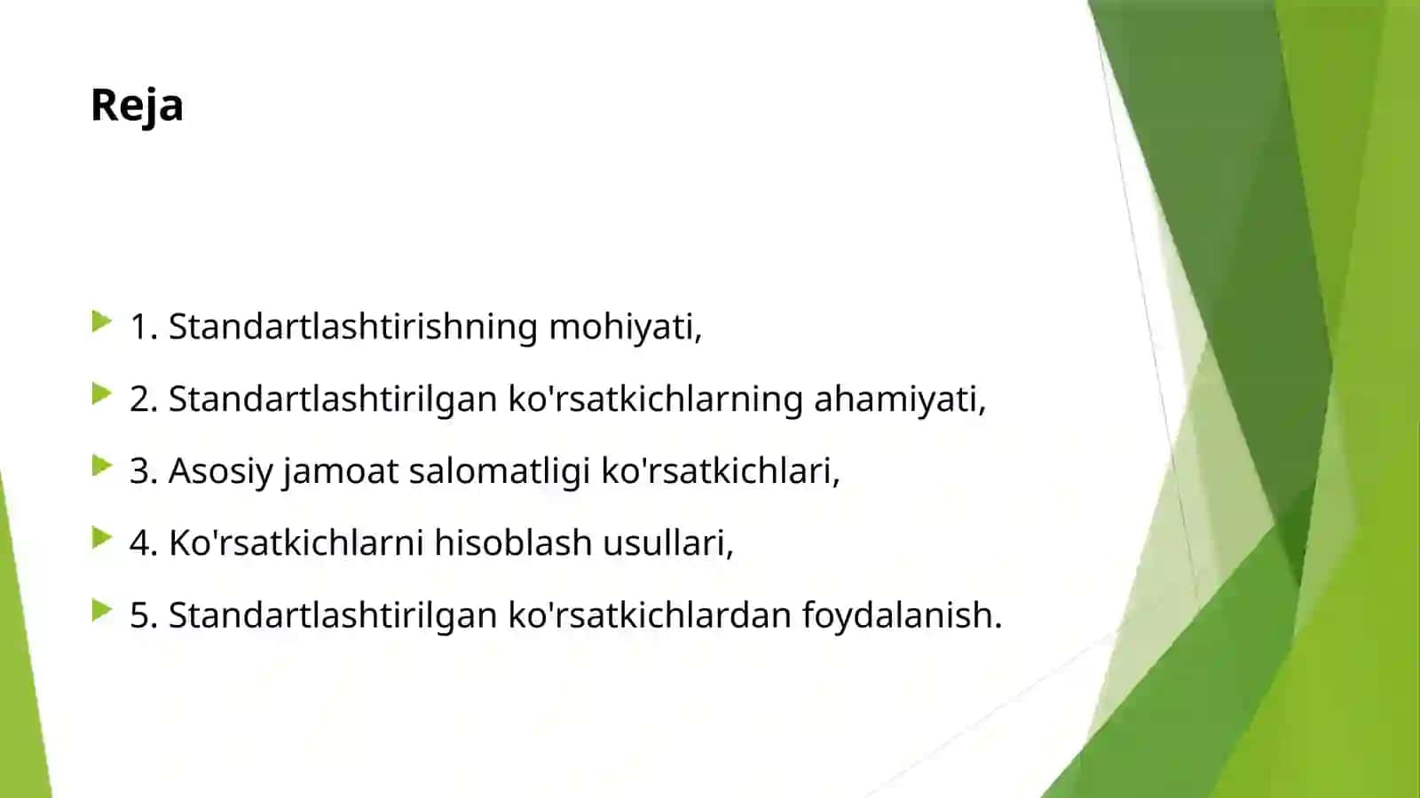 Jamoat salomatligida standartlashtirish 2
