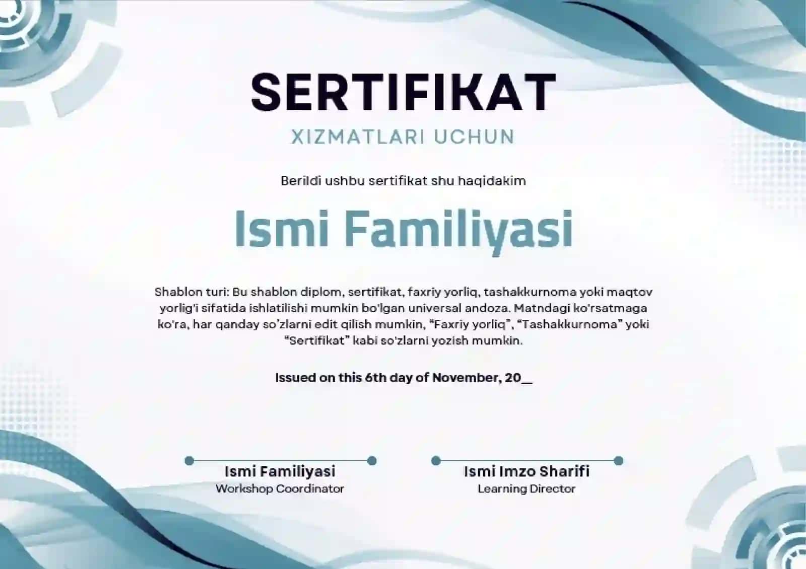 SERTIFIKAT XIZMATLARI UCHUN 2