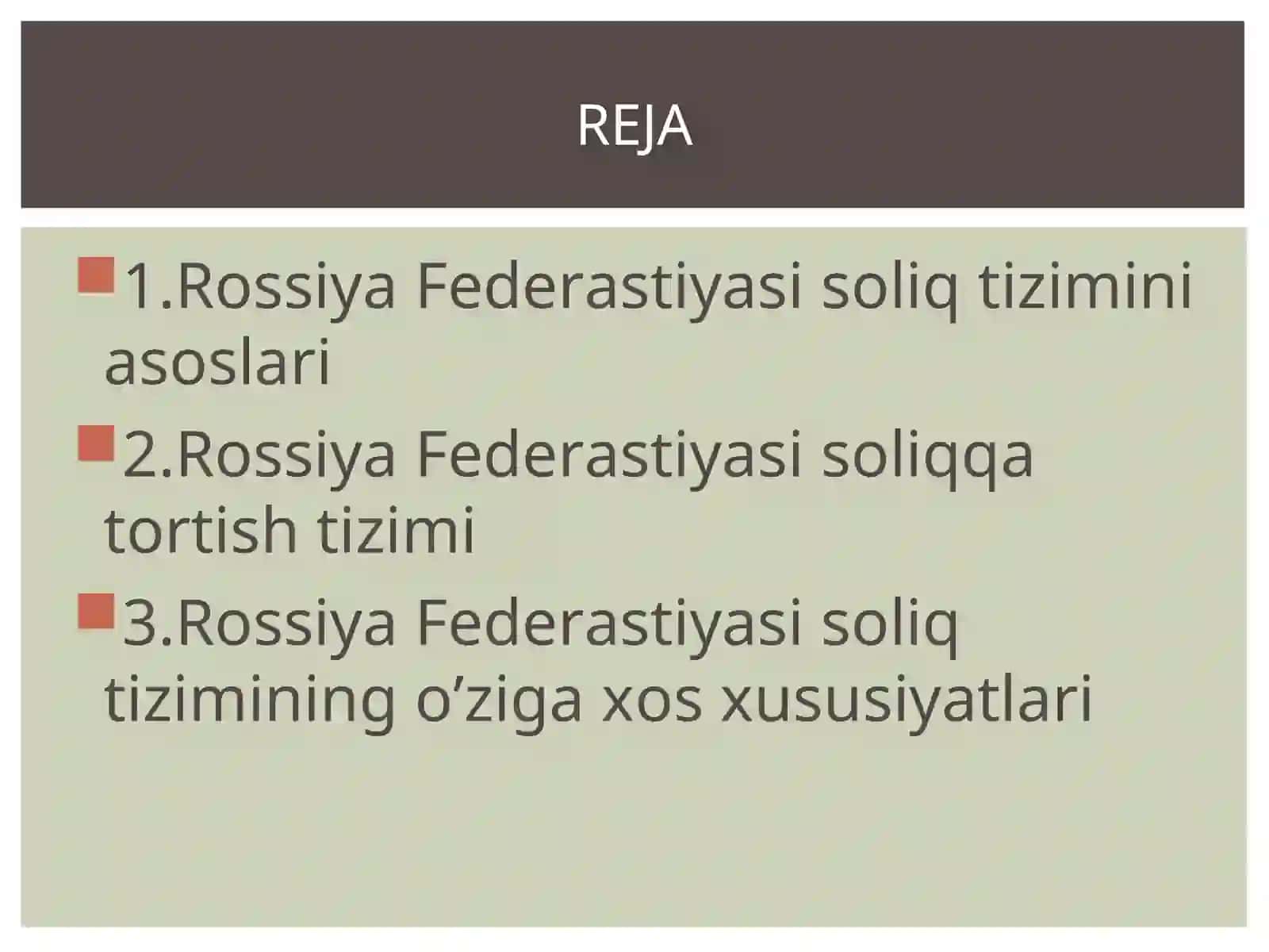 Rossiya Federatsiyyasini Soliq Tizimi 2