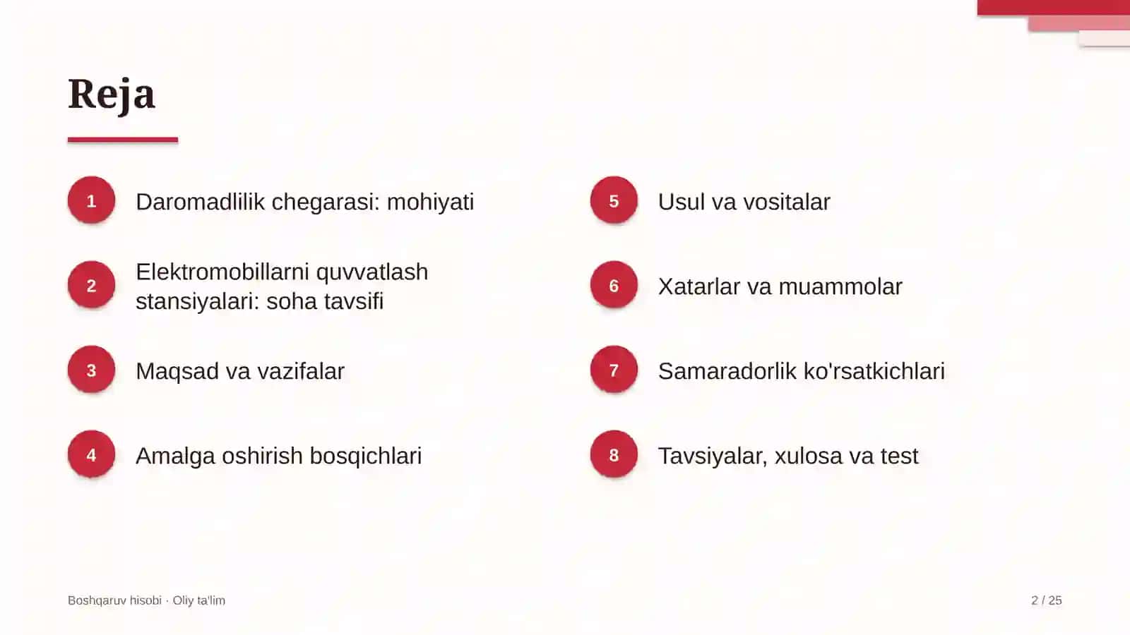 Elektromobillarni quvvatlash stansiyalarida daromadlilik chegarasini aniqlash 2