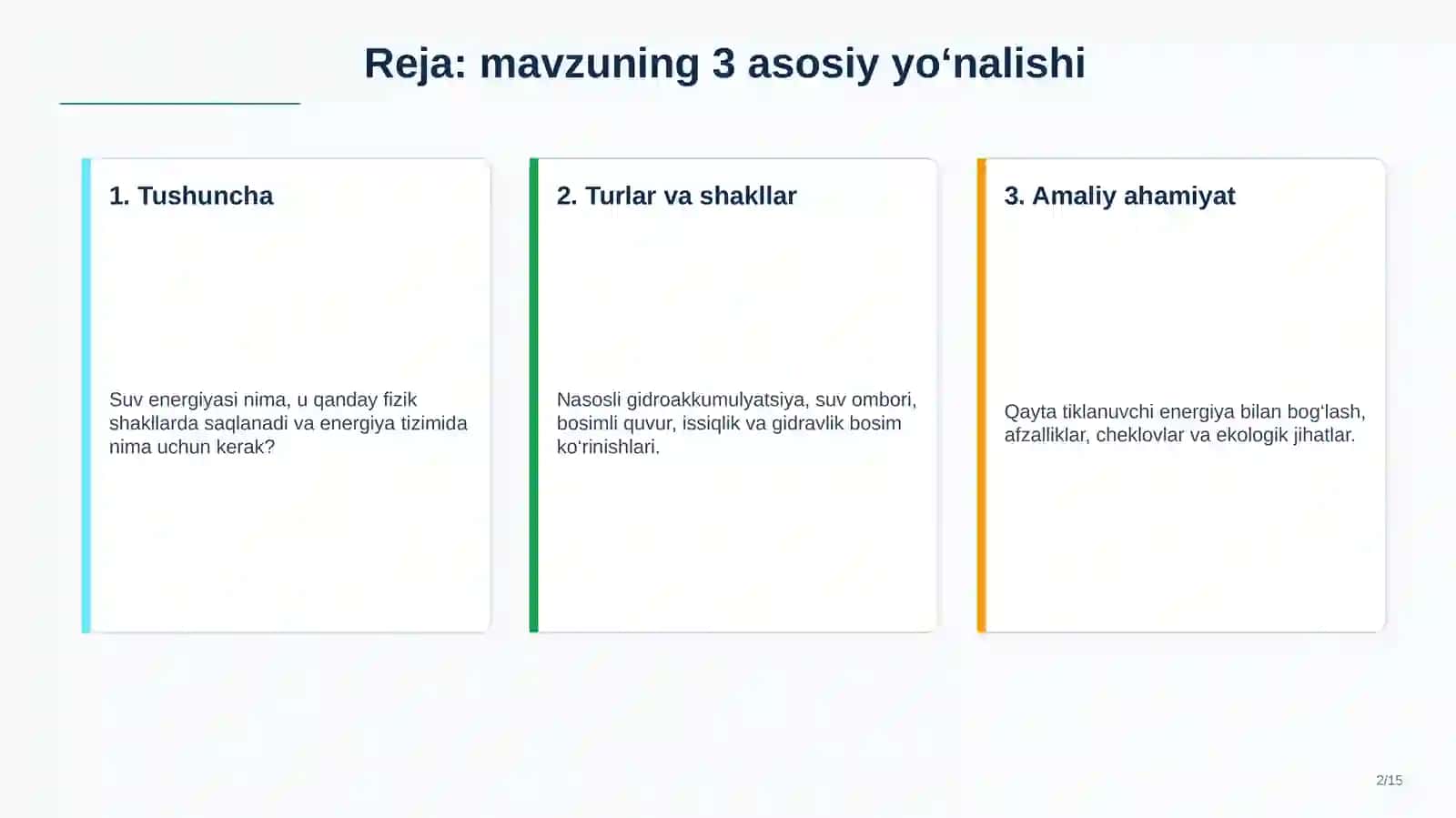 SUV ENERGIYASINI SAQLASH TURI VA SHAKLI 2