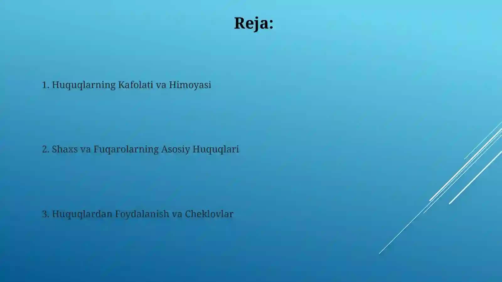 Inson va fuqarolarning asosiy huquqlari 2