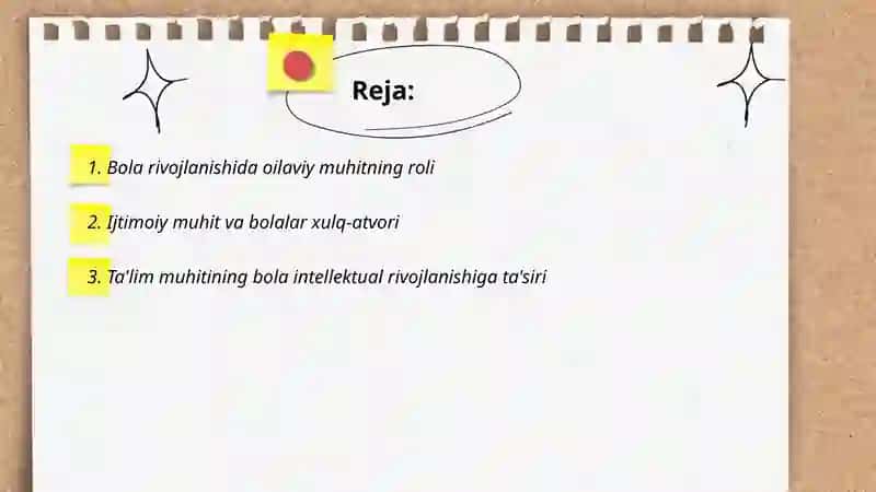 Bola rivojlanishida muhitning tasiri 2