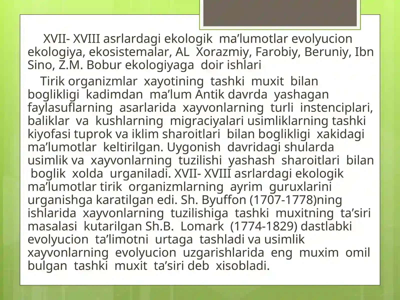 O’rta Osiyolik allomalarning tabiat va ekologiya haqidagi fikrlari 2