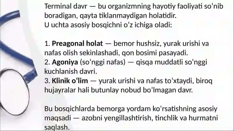 Terminal davrdegi bemorlar parvarishi 2