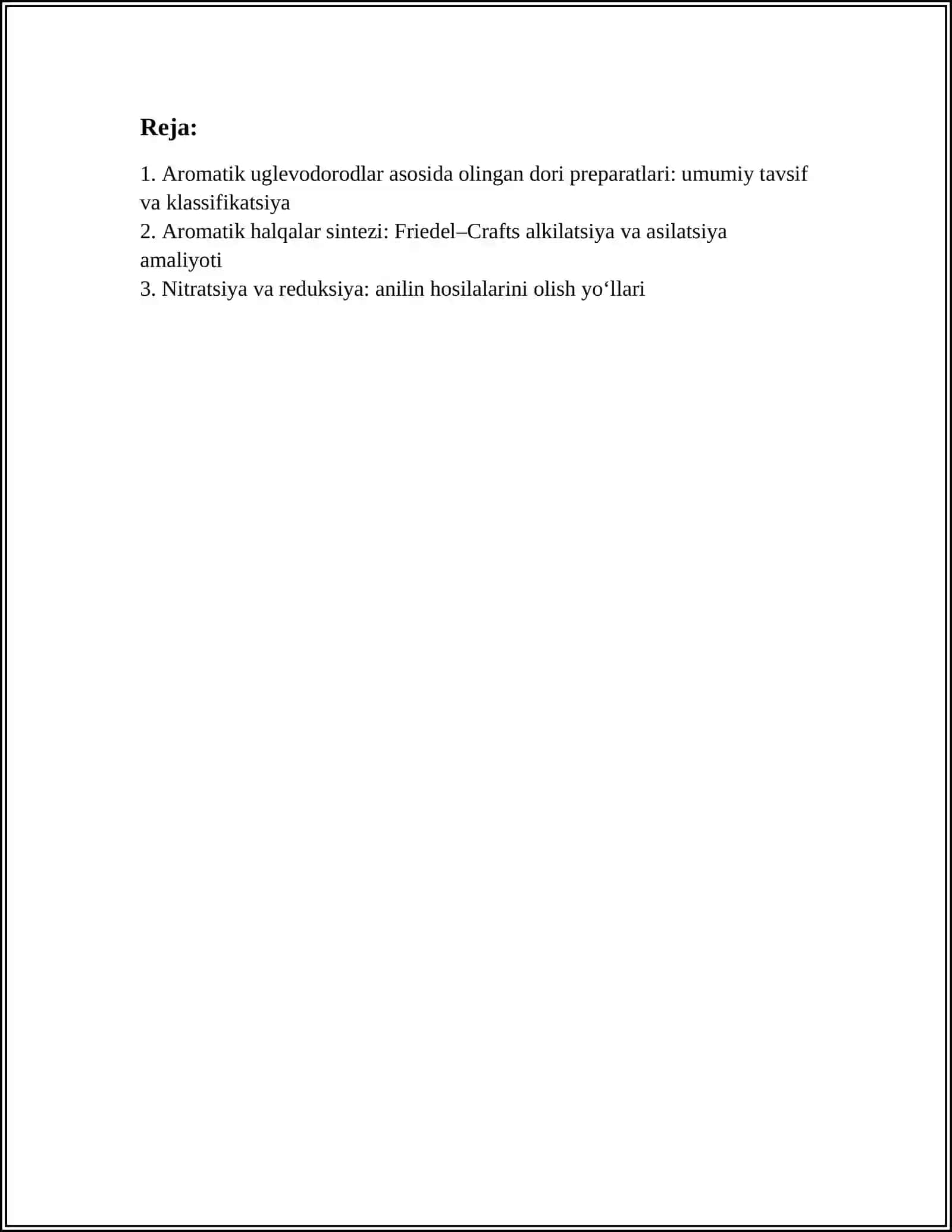 AROMATIK UGLEVODORODLAR ASOSIDA OLINADIGAN DORI PREPARATLARI 2
