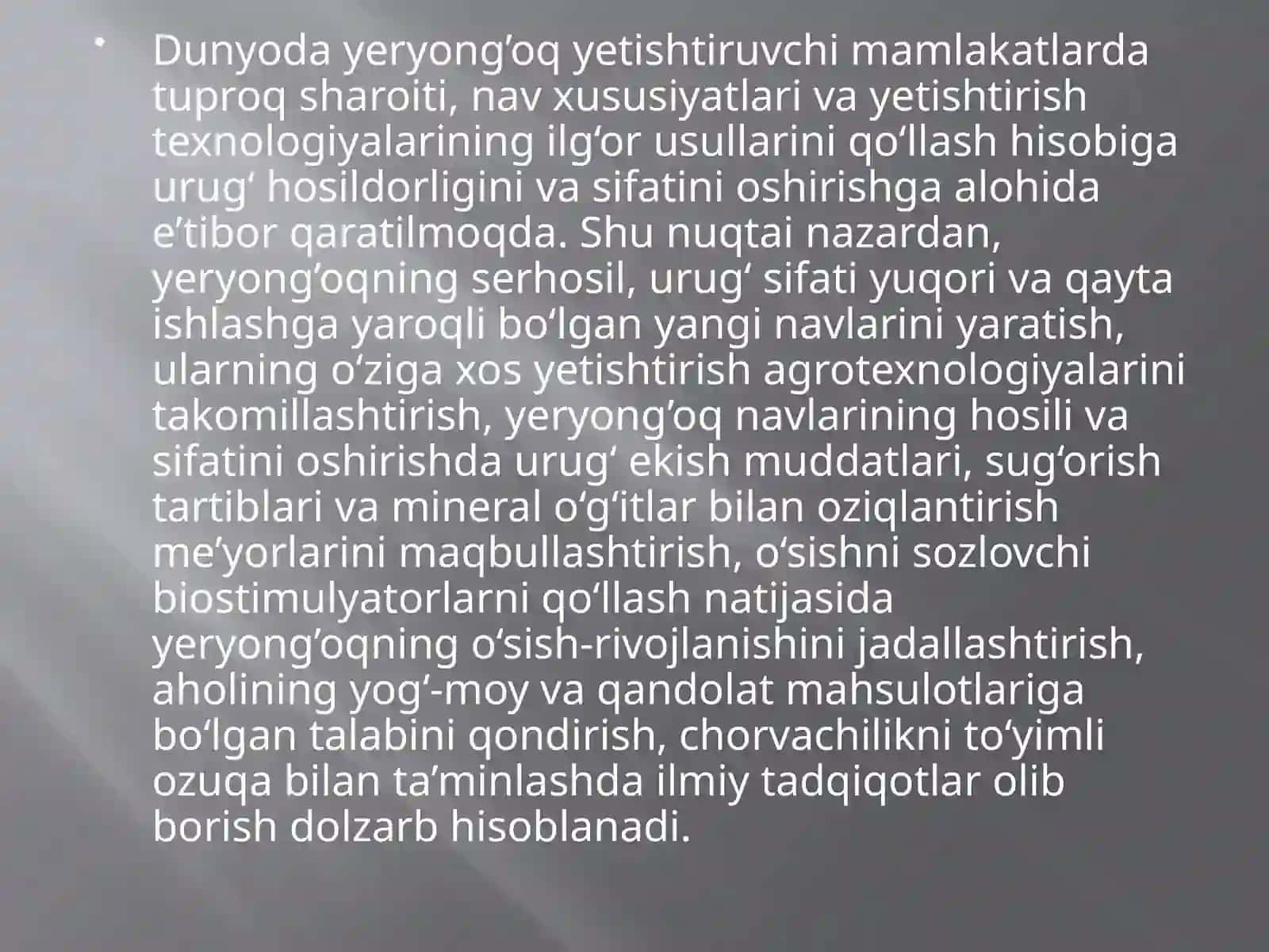 Yeryonğoqekini uchun ògitlash tizimi 2