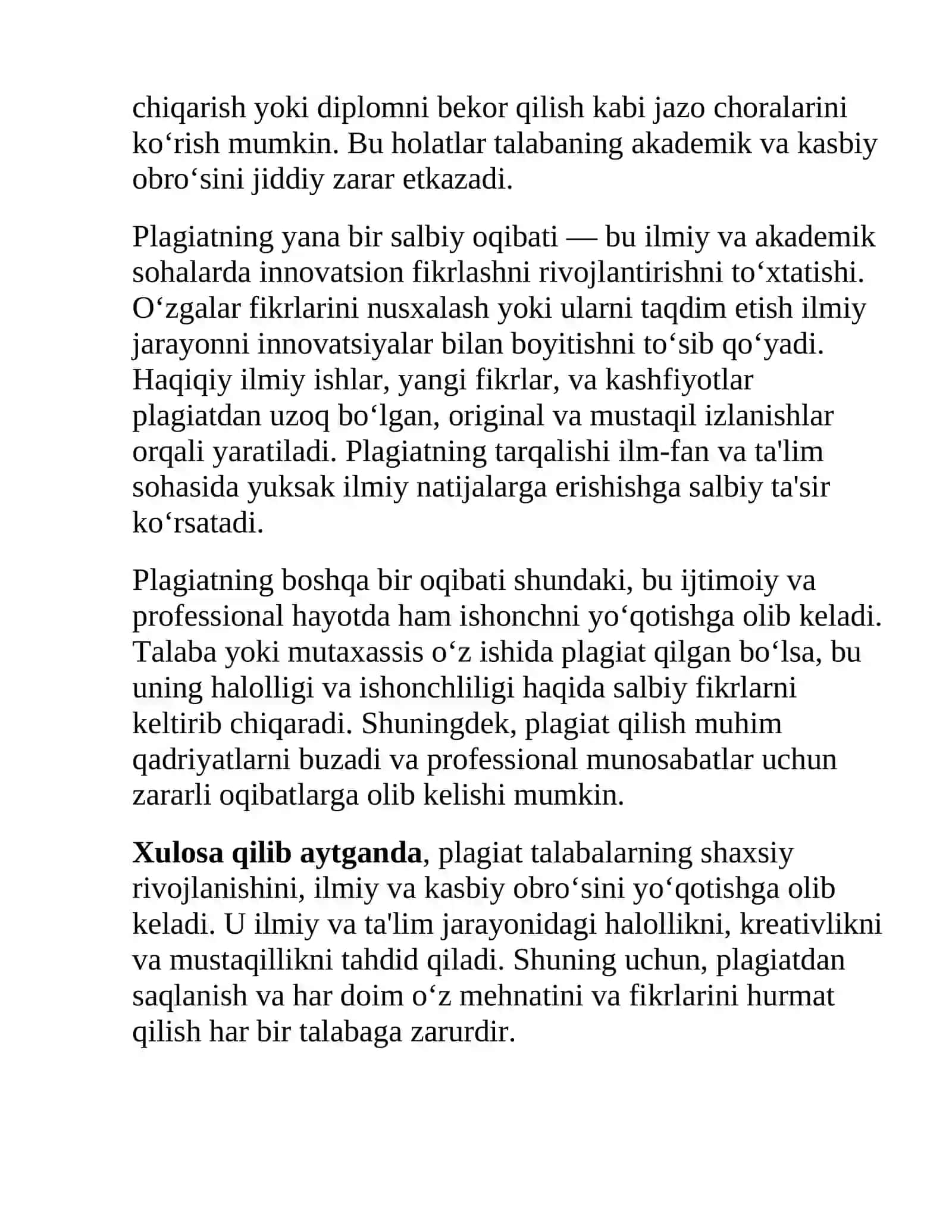 PLAGIAT VA UNING SALBIY OQIBATLARI 2