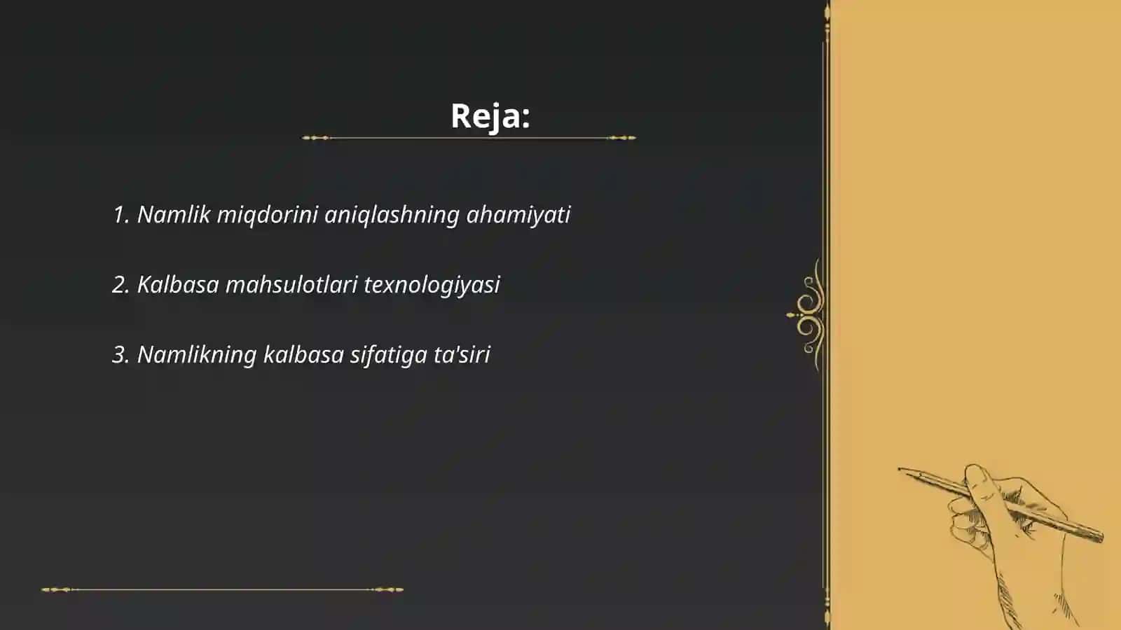 Kalbasa maxsulotlari tarkibidagi namlikni miqdorini aniqlash 2