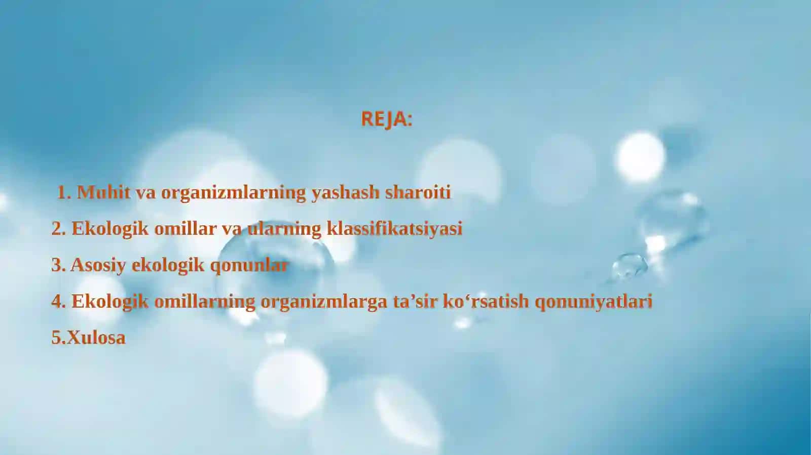 Ekologik omillar va qonuniyatlar 2