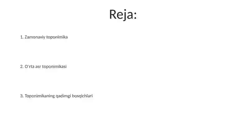 Toponimikaning asosiy rivojlanish bosqichlari 2
