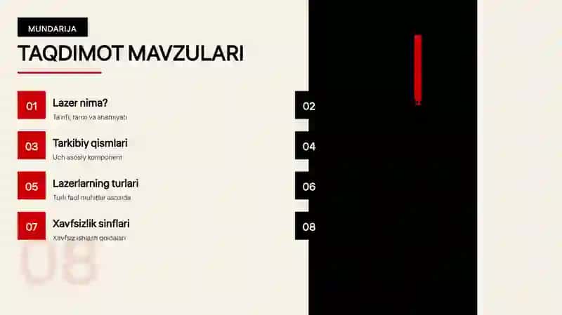 FIZIKA / Lazer nurlari va ularning xossalari 2