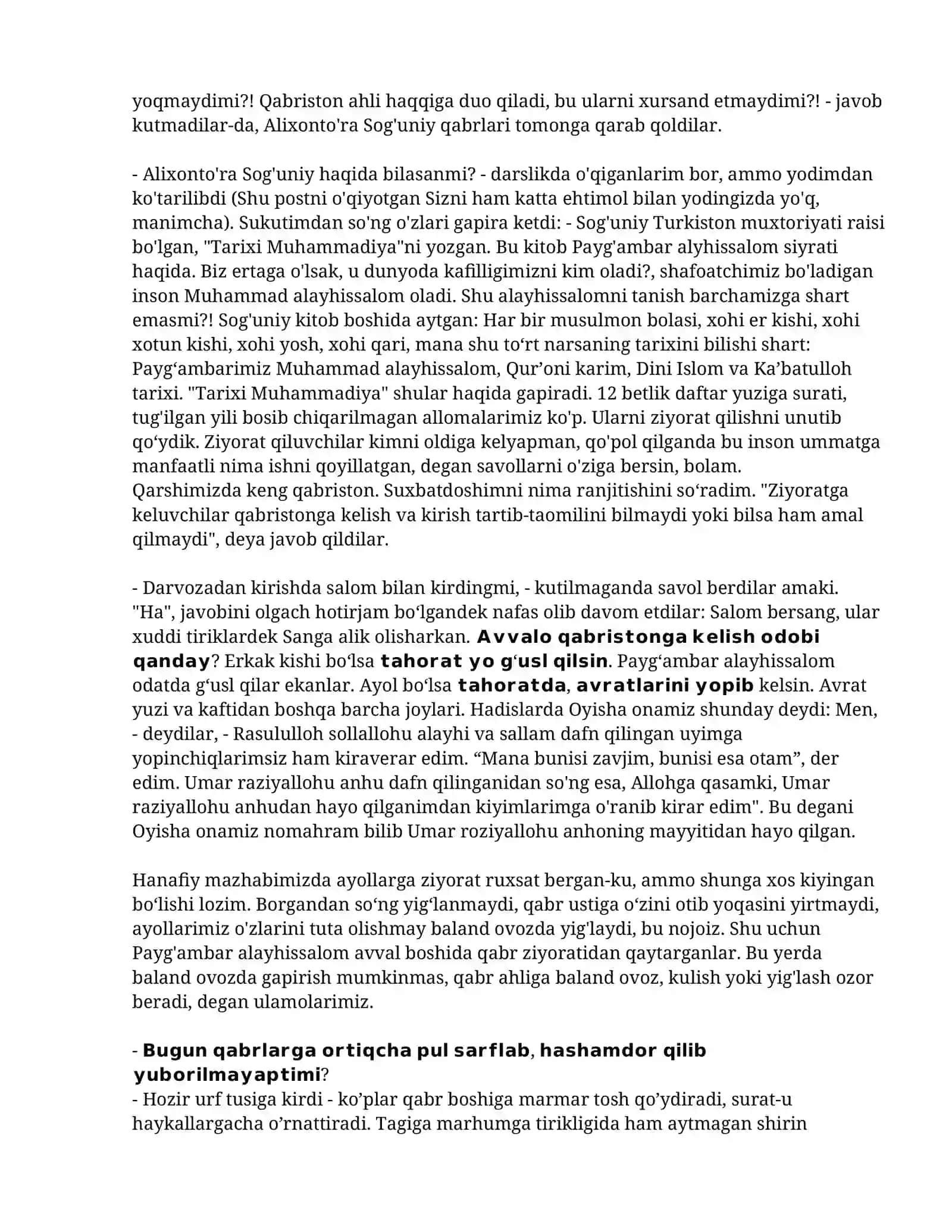 Qabristagi ziyoratganini bilasizmi? 2