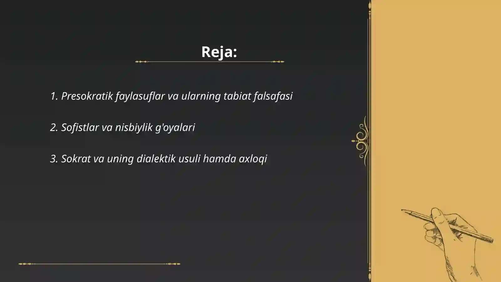 Qadimgi g'arb falsafiy qarashlari 2