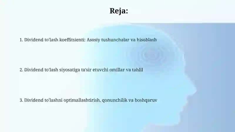 Dividend to'lash koeffitsienti 2