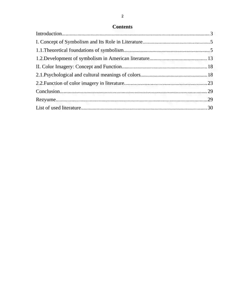 Course Paper on "Concept of Symbolism and Its Role in Literature" 2